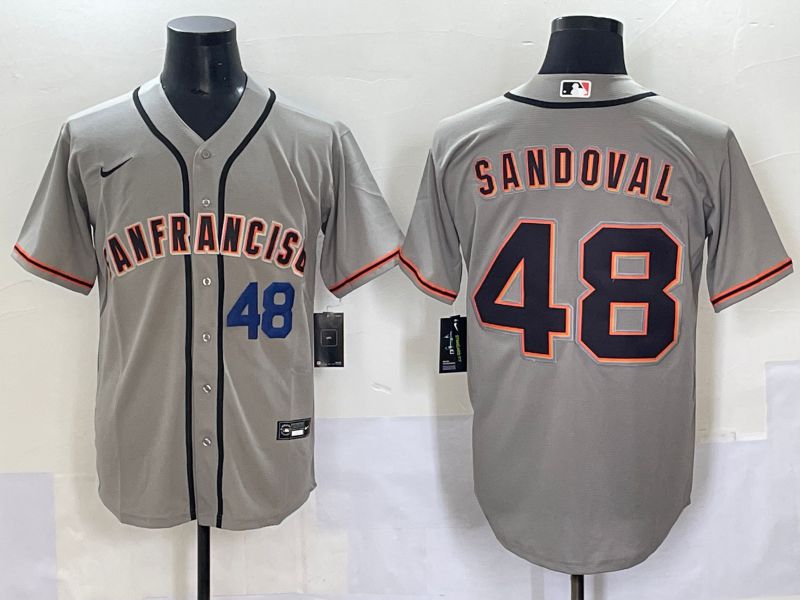 Men 2025 San Francisco Giants #48 Sandoval Grey Game Nike MLB Jersey style 3->san francisco giants->MLB Jersey